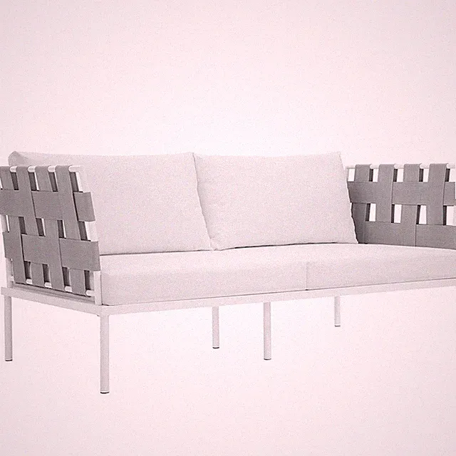 Modway Harmony Outdoor Patio Aluminum Loveseat, White -EEI-2603-WHI-WHI