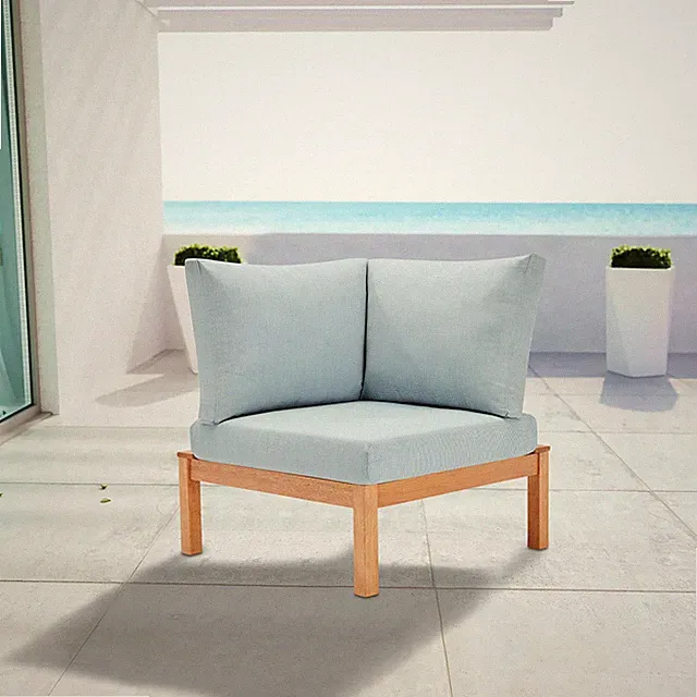 Modway Karri Wood Sectional Sofa Corner Chair