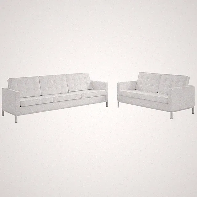 Modway Loft Sofa/Loveseat Set, Silver White -EEI-4106-SLV-WHI-SET