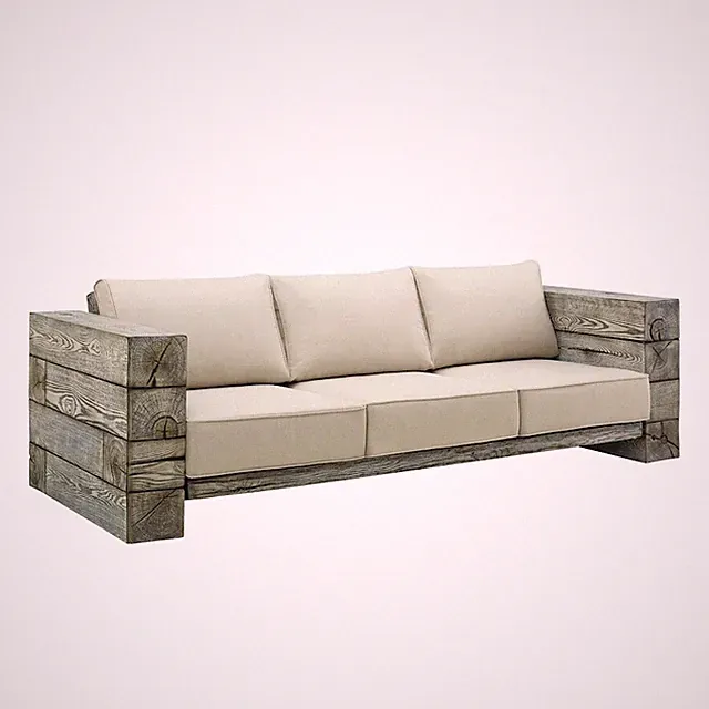 Modway Manteo Rustic Coastal Outdoor Sofa, Gray/Beige -EEI-3565-LGR-BEI