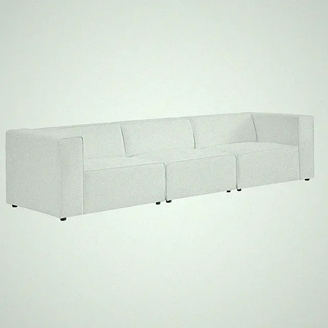 Modway Mingle 3-Piece Modern Faux Leather Sectional Sofa in White