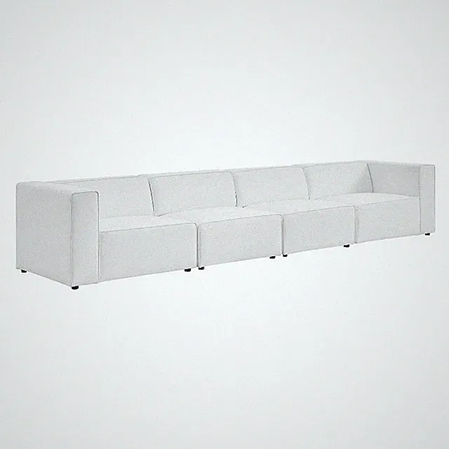 Modway Mingle 4-Piece Modern Faux Leather Sectional Sofa in White