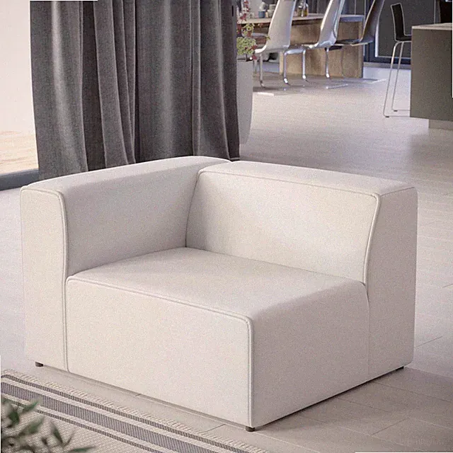 Modway Mingle Vegan Leather Sectional Sofa Left-Arm Chair in White