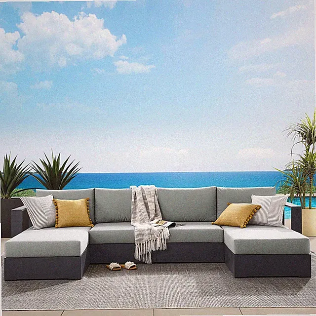 Modway Powder-Coated Aluminum 4-Piece Sectional Sofa Set