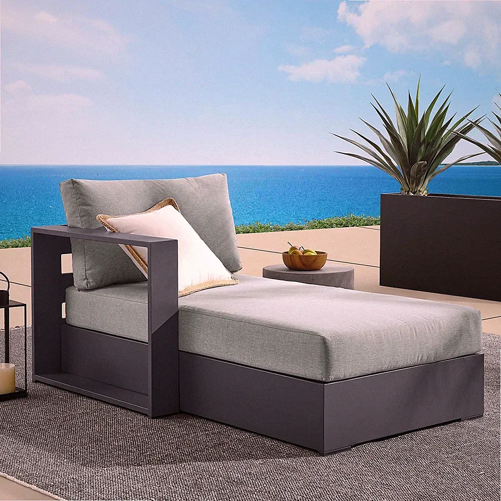 Modway Powder-Coated Aluminum Modular Left-Facing Chaise Lounge