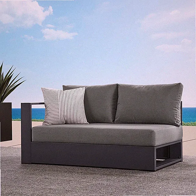 Modway Powder-Coated Aluminum Modular Left-Facing Loveseat