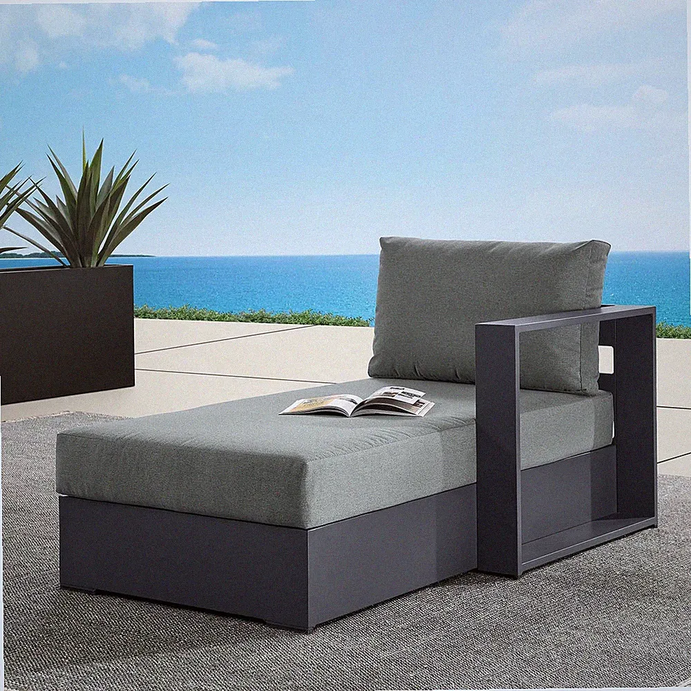 Modway Powder-Coated Aluminum Modular Right-Facing Chaise Lounge