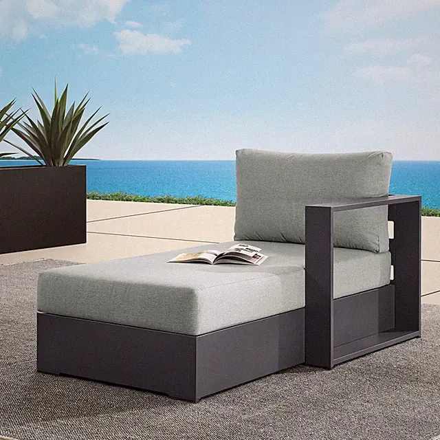 Modway Powder-Coated Aluminum Modular Right-Facing Chaise Lounge