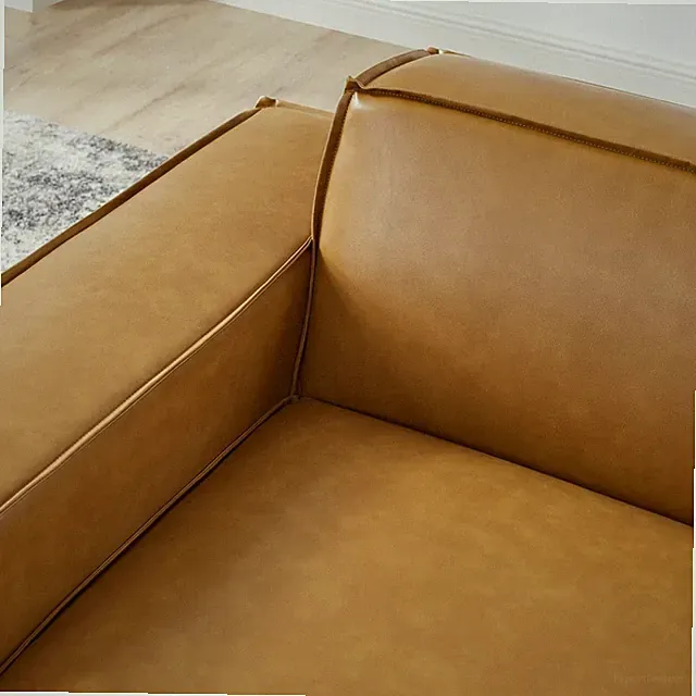 Modway Restore 41.5" Right Arm Faux Leather Sectional Sofa Chair in Tan