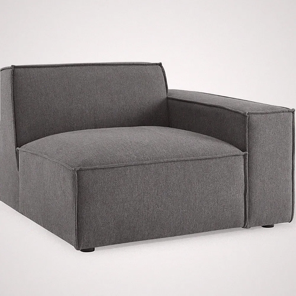 Modway Restore Polyester Fabric Left-Arm Sectional Sofa Chair in Charcoal