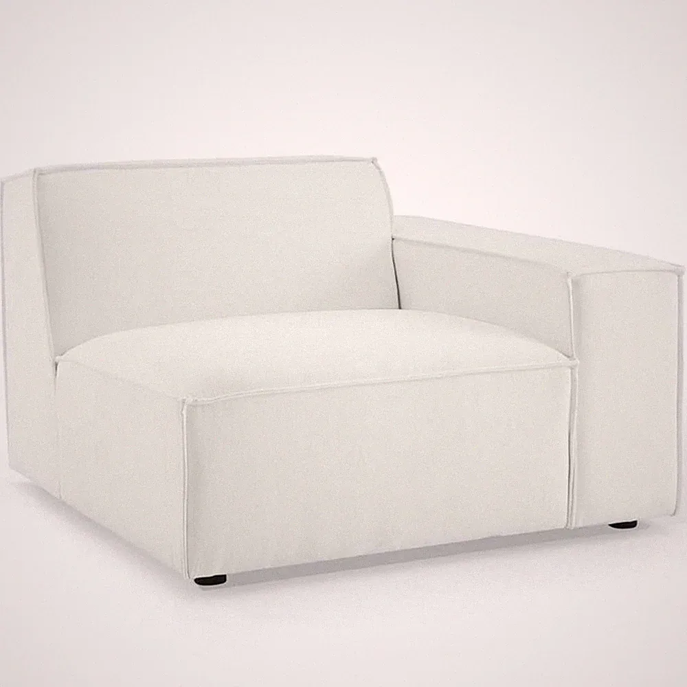 Modway Restore Polyester Fabric Left-Arm Sectional Sofa Chair in White