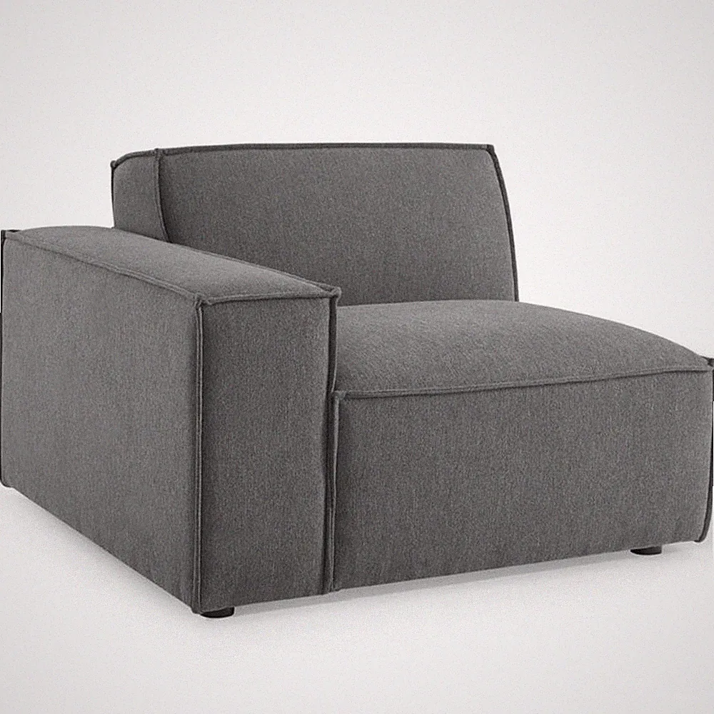 Modway Restore Polyester Fabric Right-Arm Sectional Sofa Chair in Charcoal