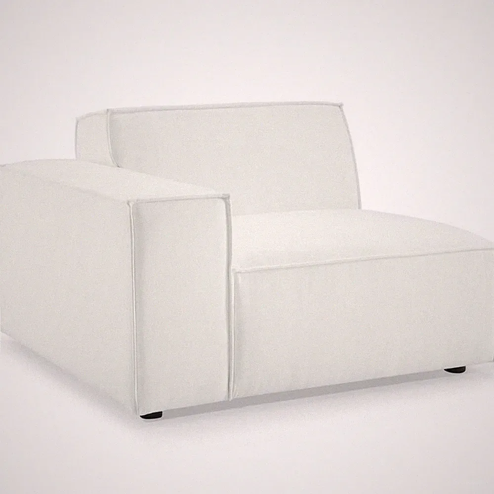 Modway Restore Polyester Fabric Right-Arm Sectional Sofa Chair in White