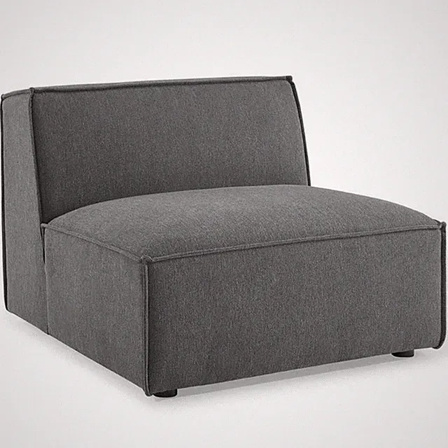 Modway Restore Polyester Fabric Sectional Sofa Armless Chair in Charcoal