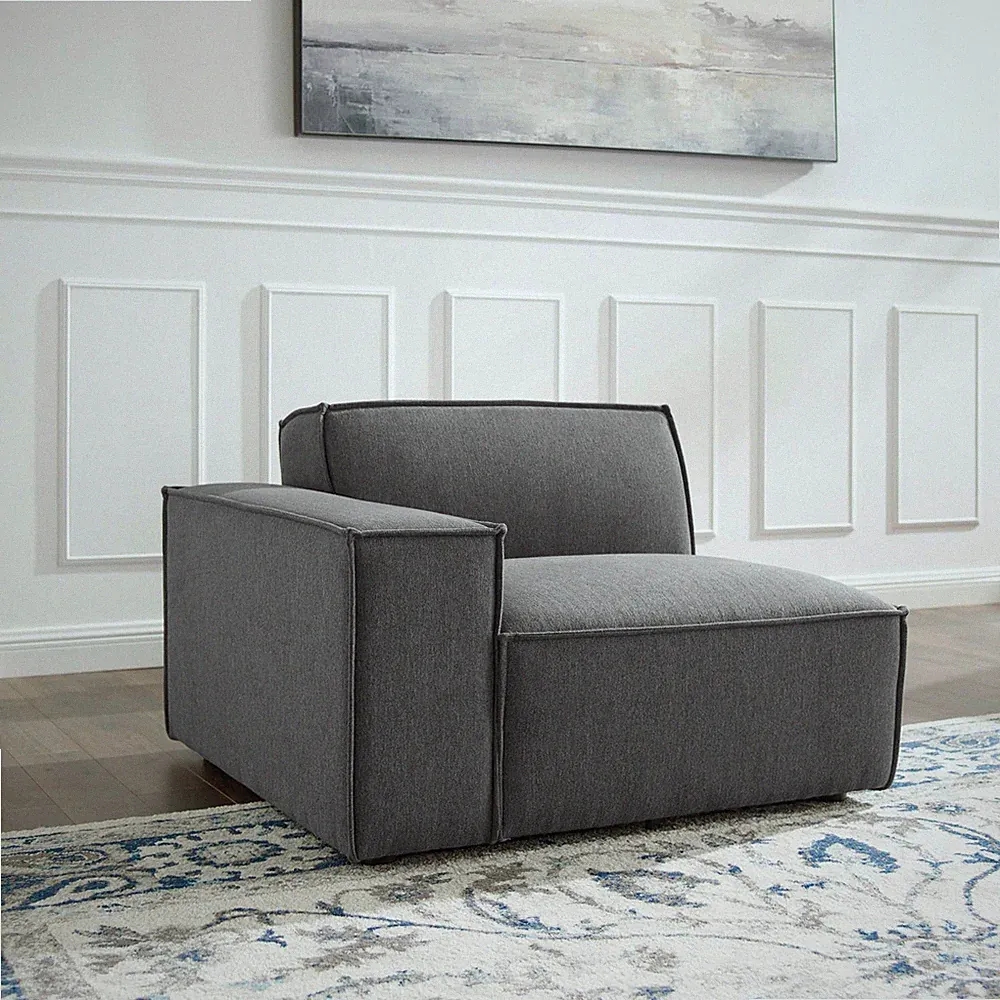 Modway Restore Upholstered Fabric Left-Arm Sectional Sofa Chair in Charcoal