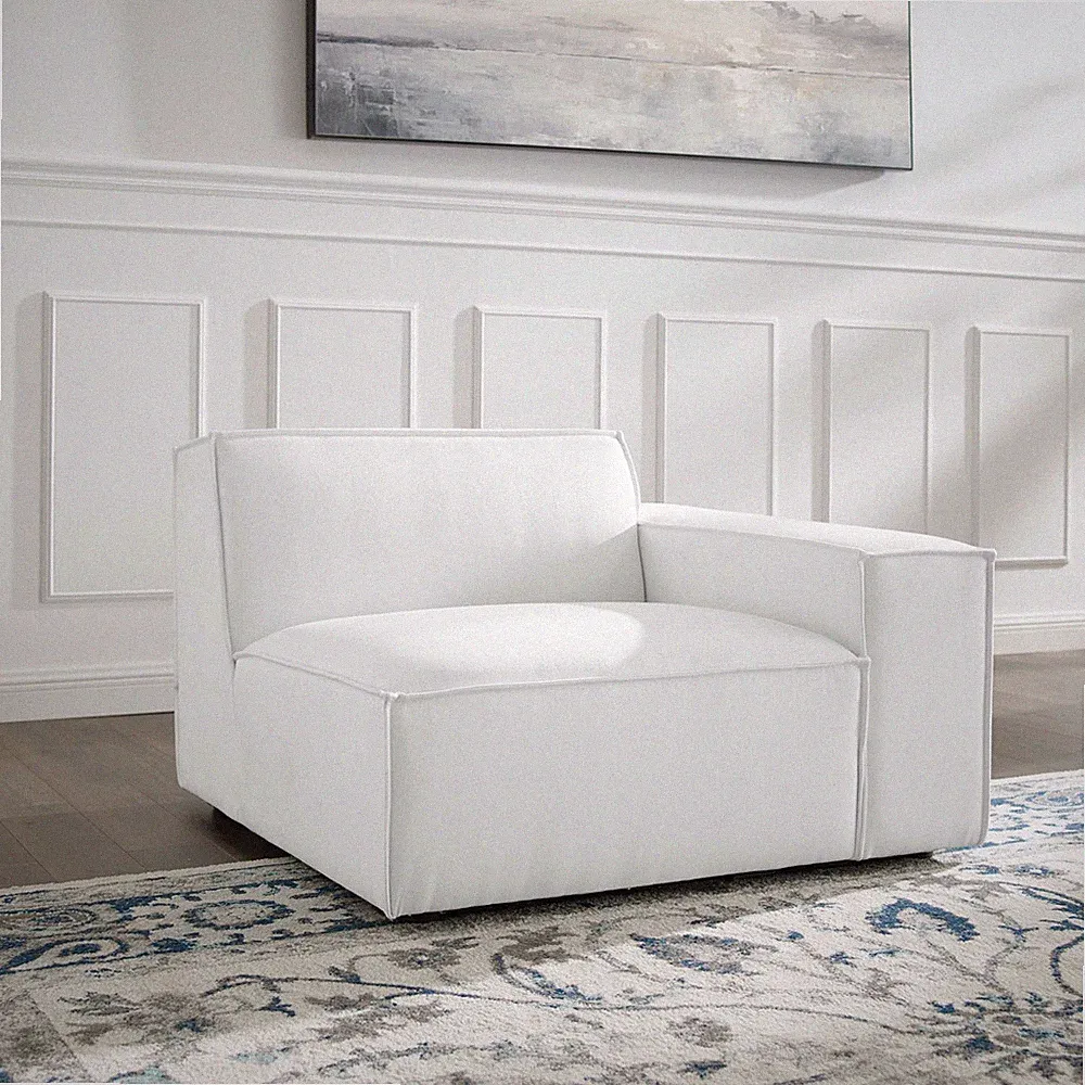 Modway Restore Upholstered Fabric Right-Arm Sectional Sofa Chair in White