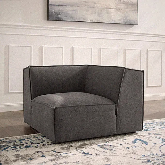 Modway Restore Upholstered Fabric Sectional Sofa Corner Chair in Charcoal