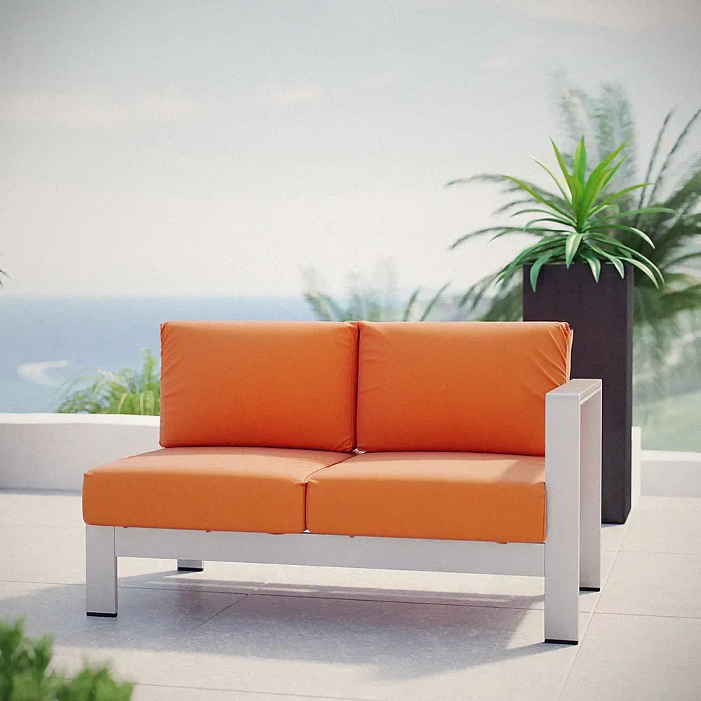 Modway Right-Arm Corner Sectional Aluminum Loveseat
