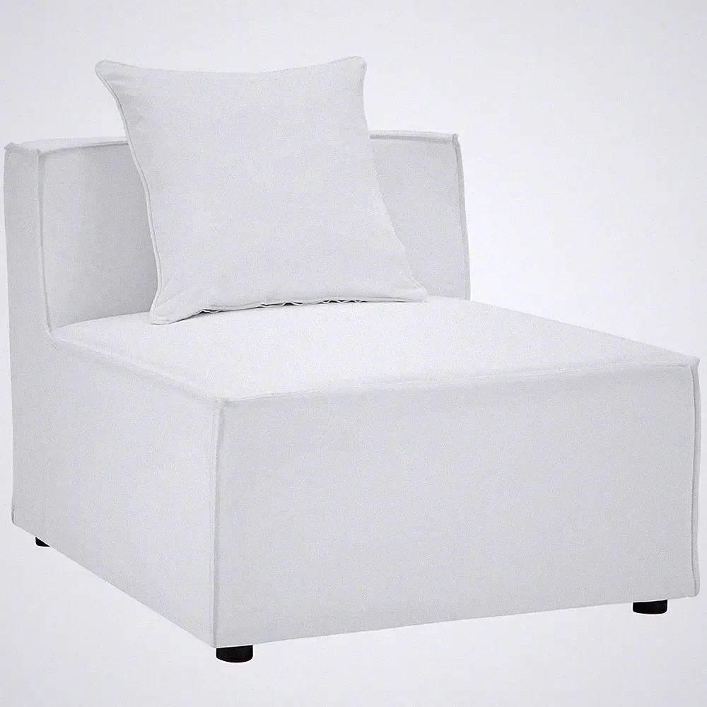 Modway Saybrook 4-Seater Fabric Outdoor Patio Sectional Sofa in White
