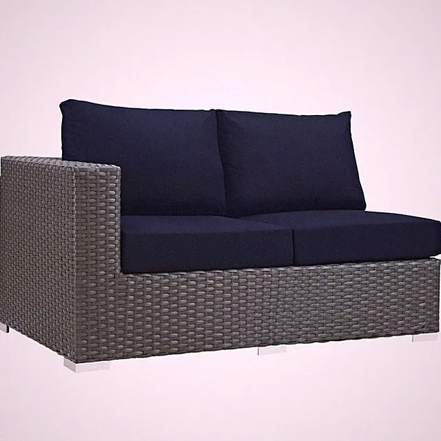 Modway Sojourn Outdoor Patio Sunbrella® Left Arm Loveseat in Canvas Navy