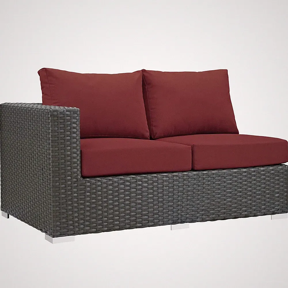 Modway Sojourn Outdoor Patio Sunbrella® Left Arm Loveseat in Canvas Red