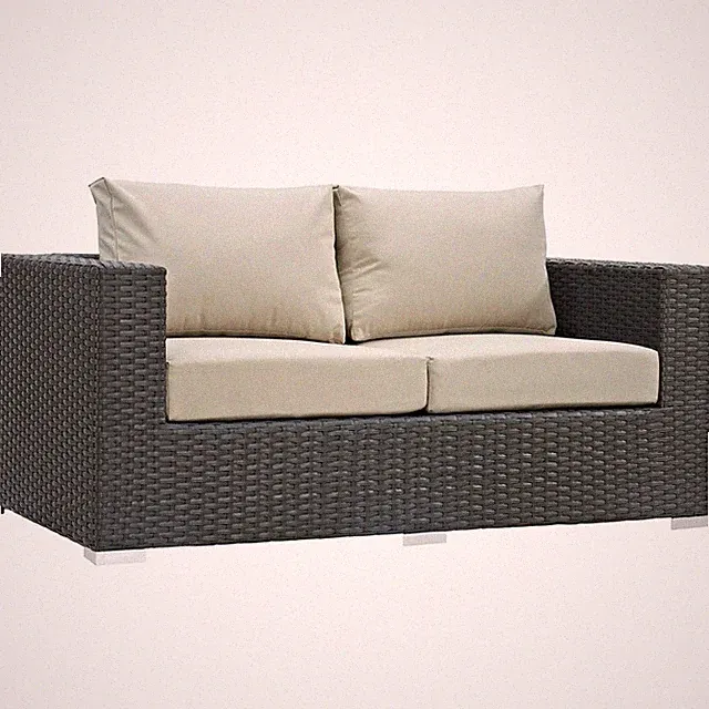 Modway Sojourn Outdoor Sunbrella Loveseat, Beige Canvas - EEI-1851-CHC-BEI
