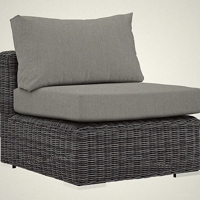 Modway Summon Outdoor Patio Sunbrella® Armless in Canvas Gray