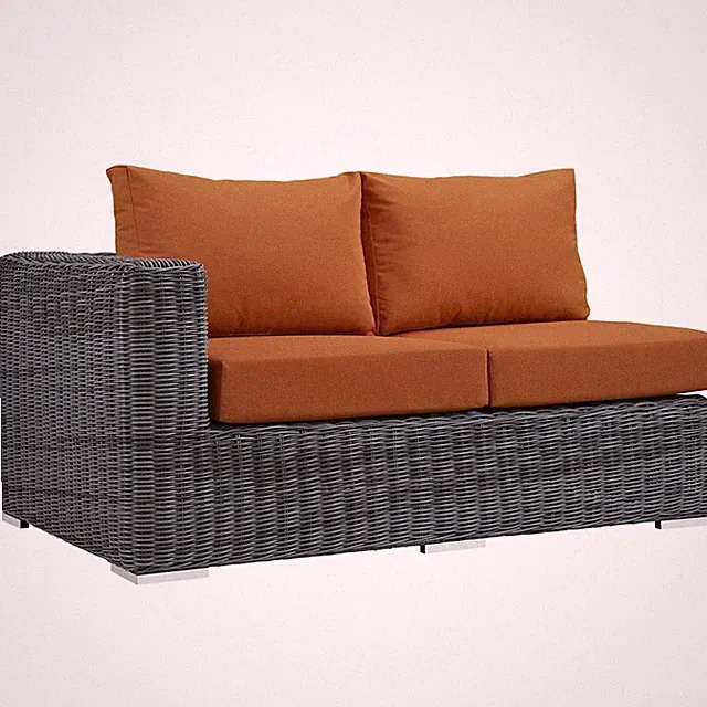 Modway Summon Outdoor Patio Sunbrella® Left Arm Loveseat in Canvas Tuscan