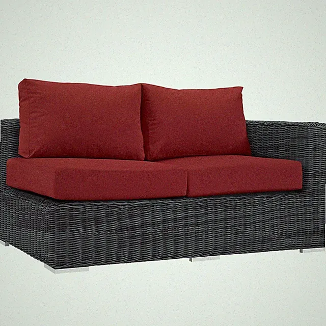 Modway Summon Outdoor Patio Sunbrella® Right Arm Loveseat in Canvas Red