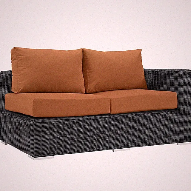 Modway Summon Patio Right Arm Loveseat in Canvas Tuscan