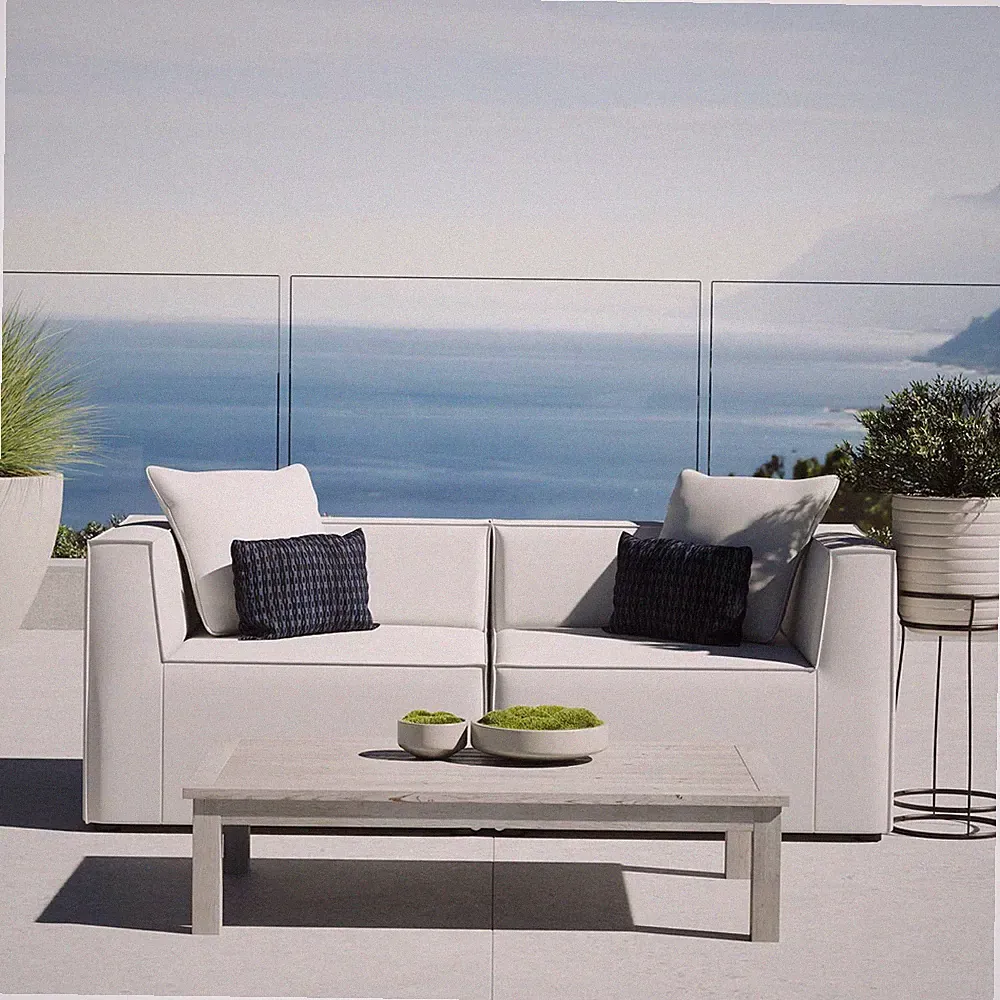 Modway Upholstered 2-Piece Sectional Sofa Loveseat