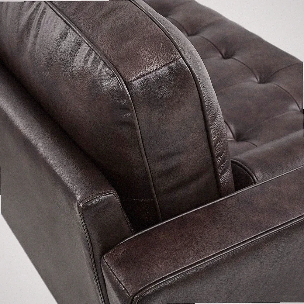 Modway Valour 78" Modern Style Leather Apartment Sectional Sofa in Brown