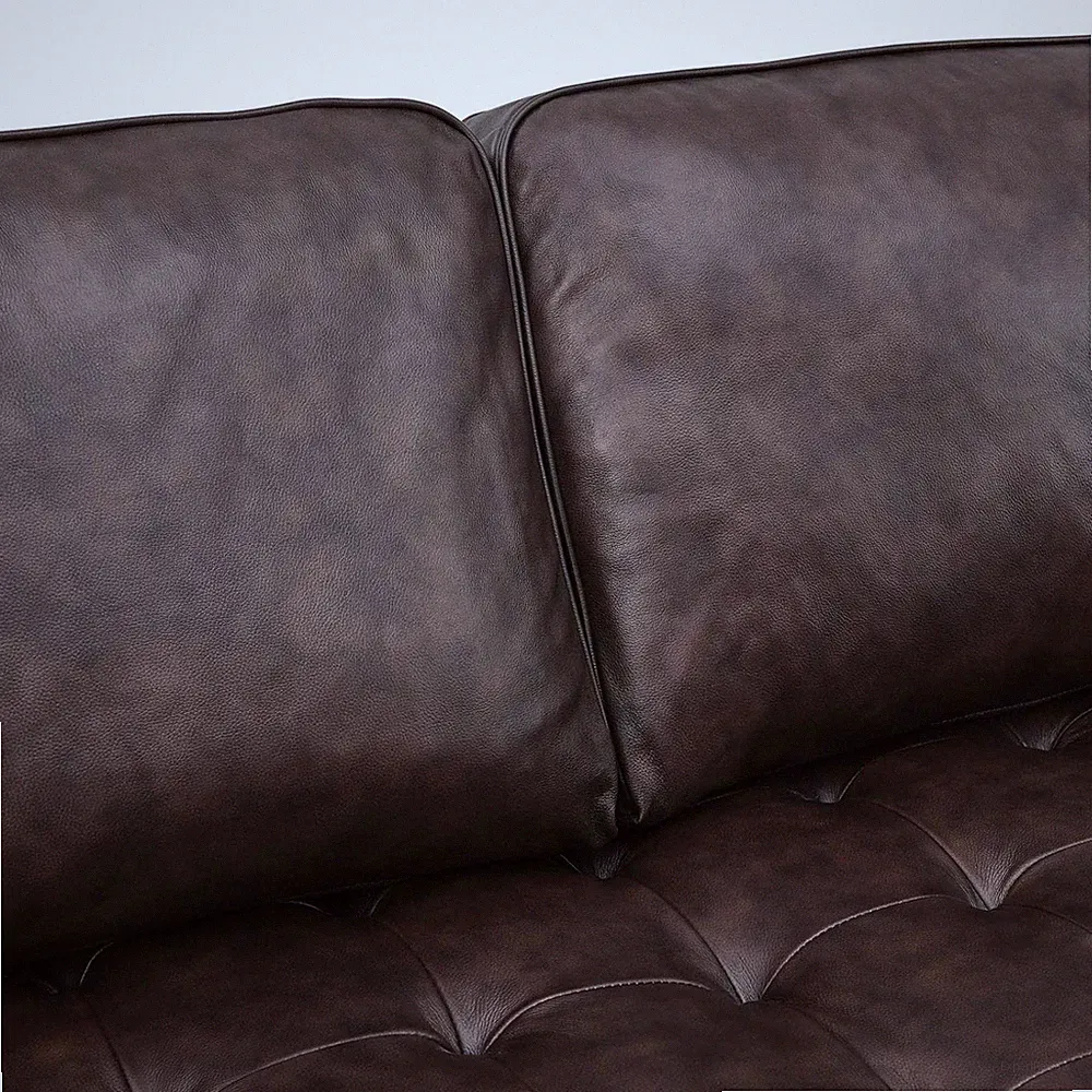 Modway Valour 98" Modern Style Leather Sectional Sofa in Brown