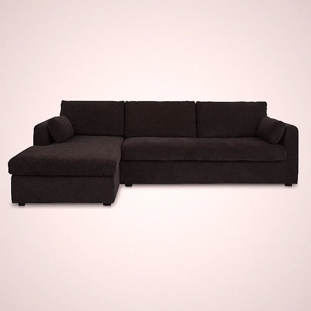 Moe's Home Collection Burrow Modular Sectionals Fabric Black