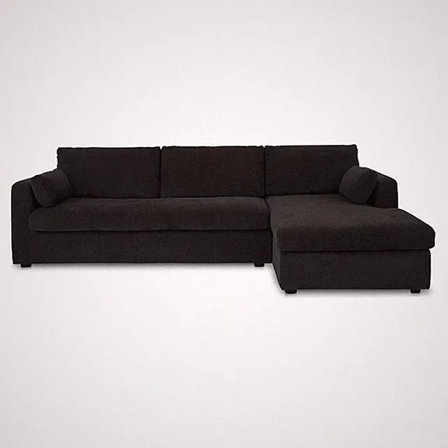 Moe's Home Collection Burrow Modular Sectionals Fabric Black