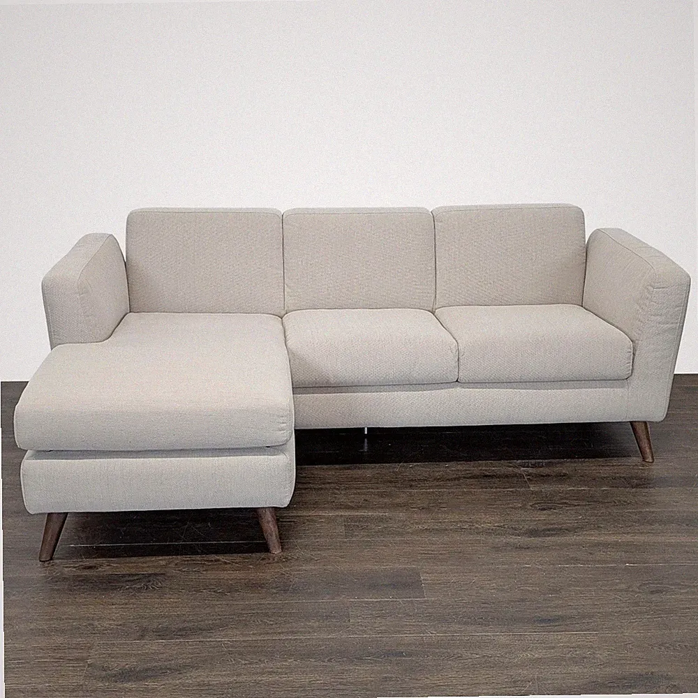 Moe's Home Collection Modern Beige Sectional Sofa with Chaise
