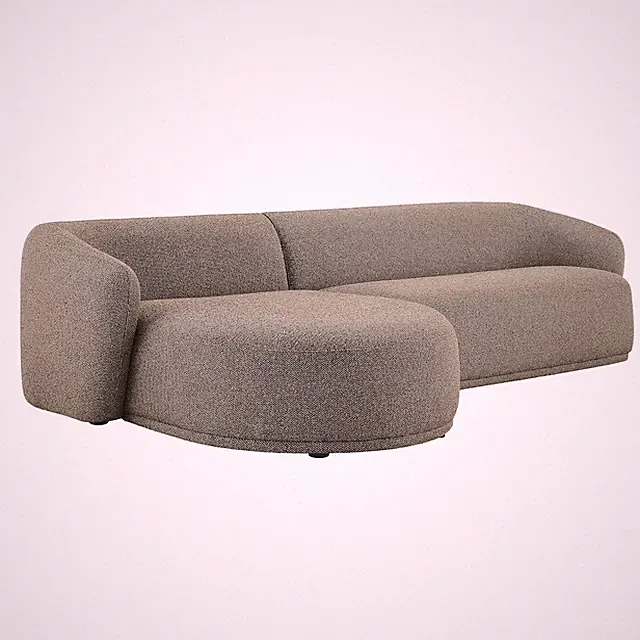 Monica 2 Piece Left Facing Boucle Fabric Modular Sofa with Chaise