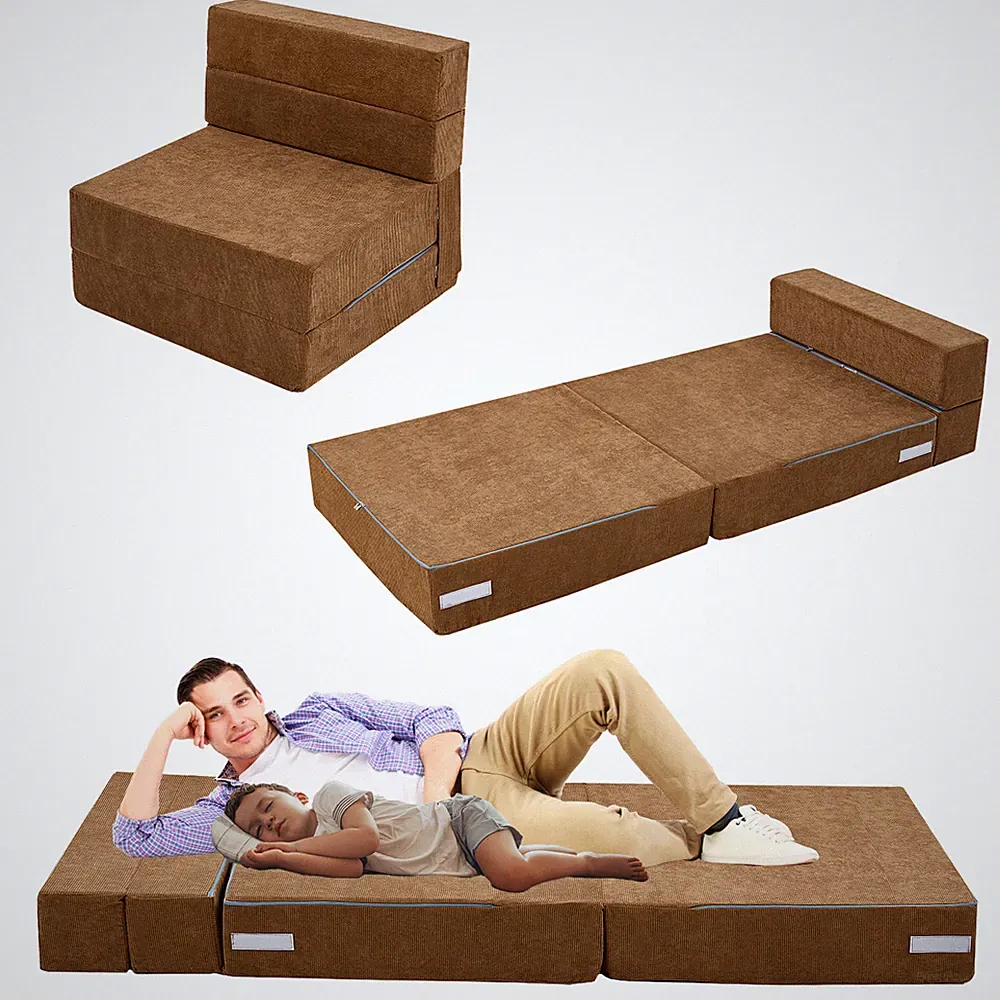 MOPHOTO Folding Sofa Bed Guest Sofa Bed Fold Out Couch Mattress 63x25.6x6 in