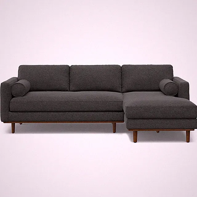 Morrison Mid Century Right Sectional 102 inch Wide Sofa