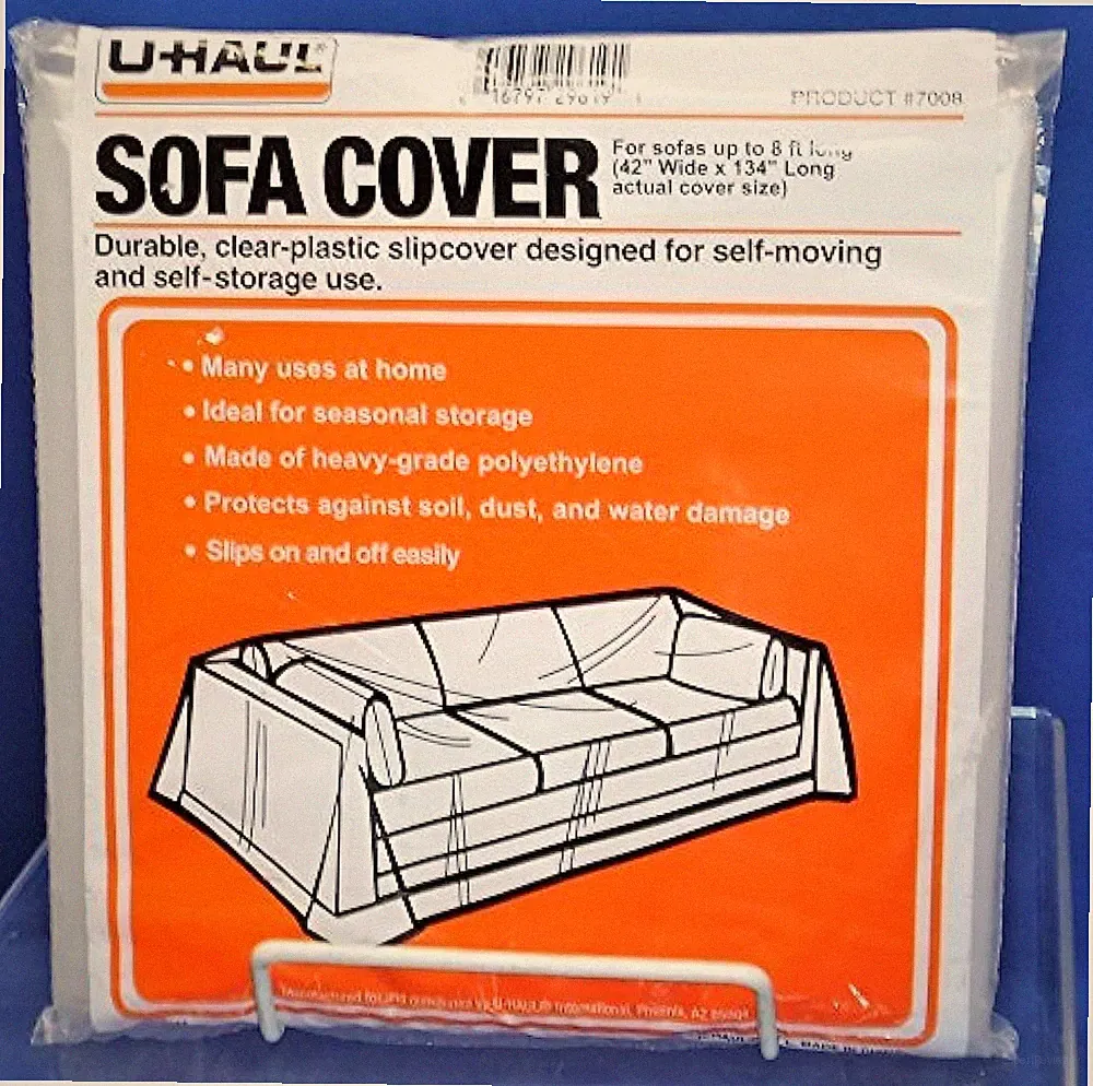 Moving & Storage Sofa Cover (Fits Sofas up to 8' Long) - Water Resistant Plastic