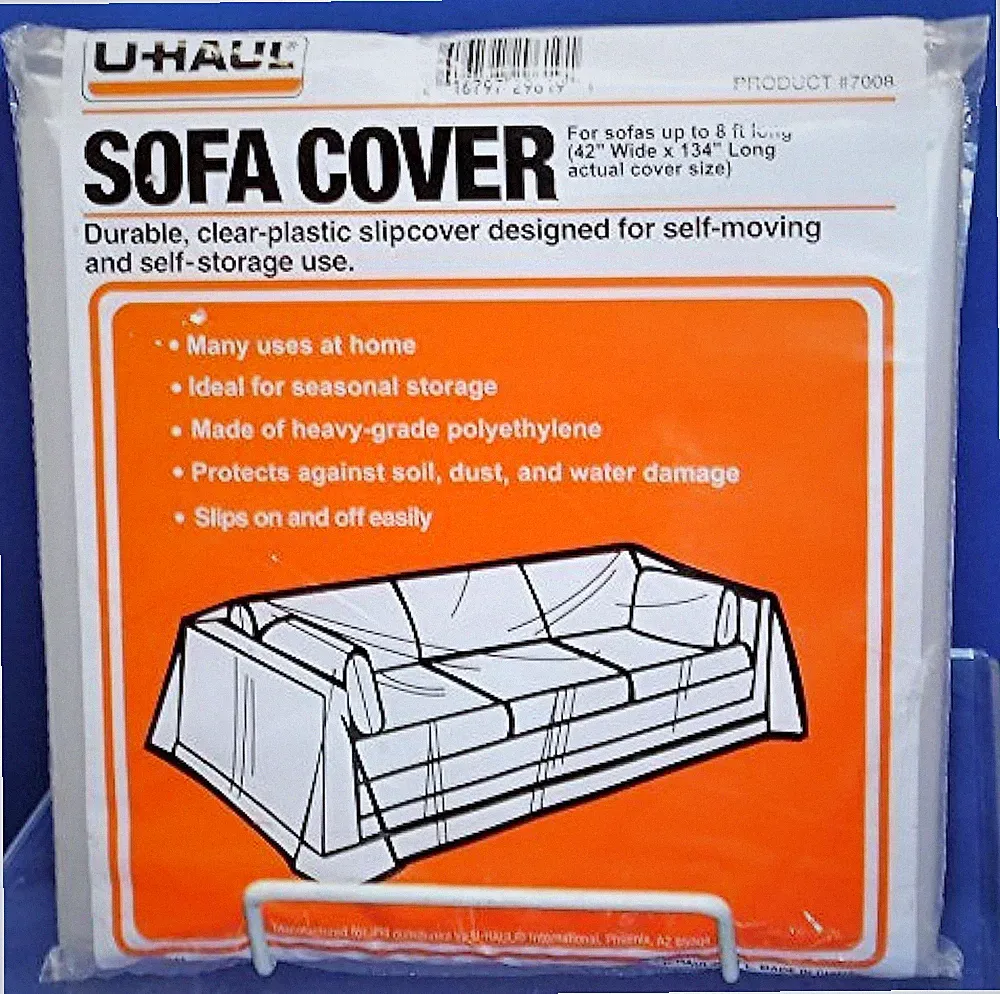 Moving & Storage Sofa Cover (Fits Sofas up to 8' Long) - Water Resistant Plastic