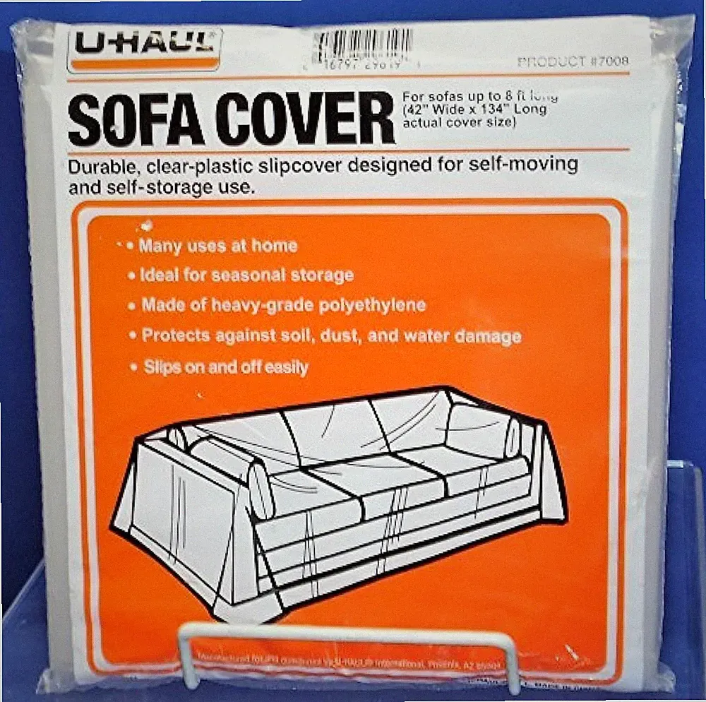 Moving & Storage Sofa Cover (Fits Sofas up to 8' Long) - Water Resistant Plastic