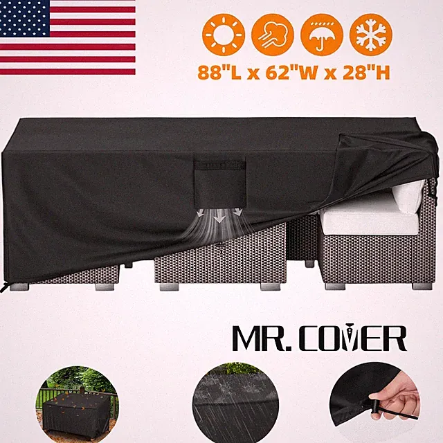 MR.COVER Patio Furniture Cover for 88L x 62W x 28H Inch Outdoor Sofa Cover US
