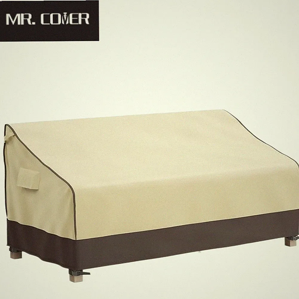 MR.COVER Waterproof Outdoor Couch Cover, Heavy Duty Patio Sofa Cover Brown Khaki