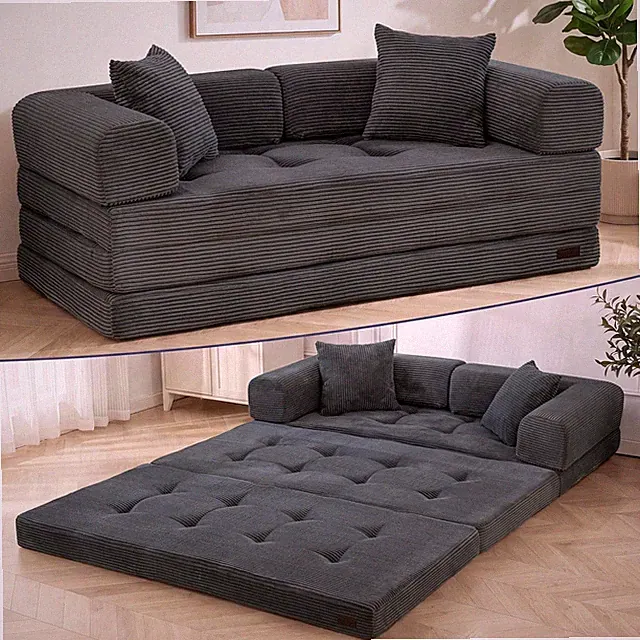 Multi-Functional L-Shaped Sofa Bed - Portable Folding Couch for Small Spaces