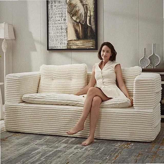 Multi-Functional Sectional Sofa Bed w/ Chaise Lounge, Convertible 80" King Bed