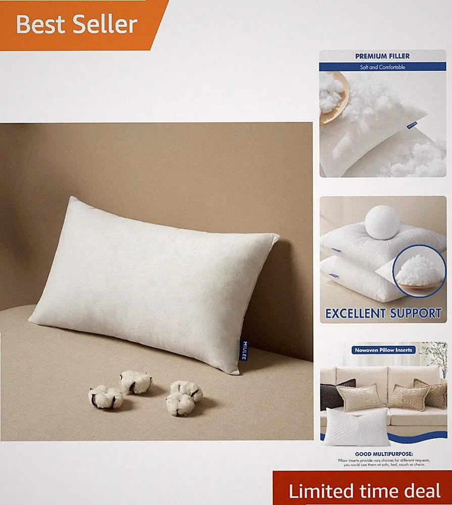 Multi-Purpose 12x20 Inch Pillow Insert – Plush Support for Sofa and Chairs
