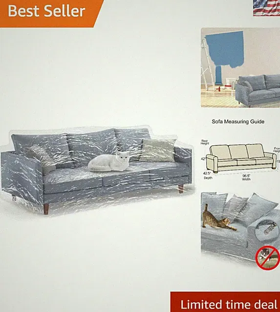 Multi-Scenario Waterproof Couch Protector for Pets & Kids - 96"W x 42"D x 42"H