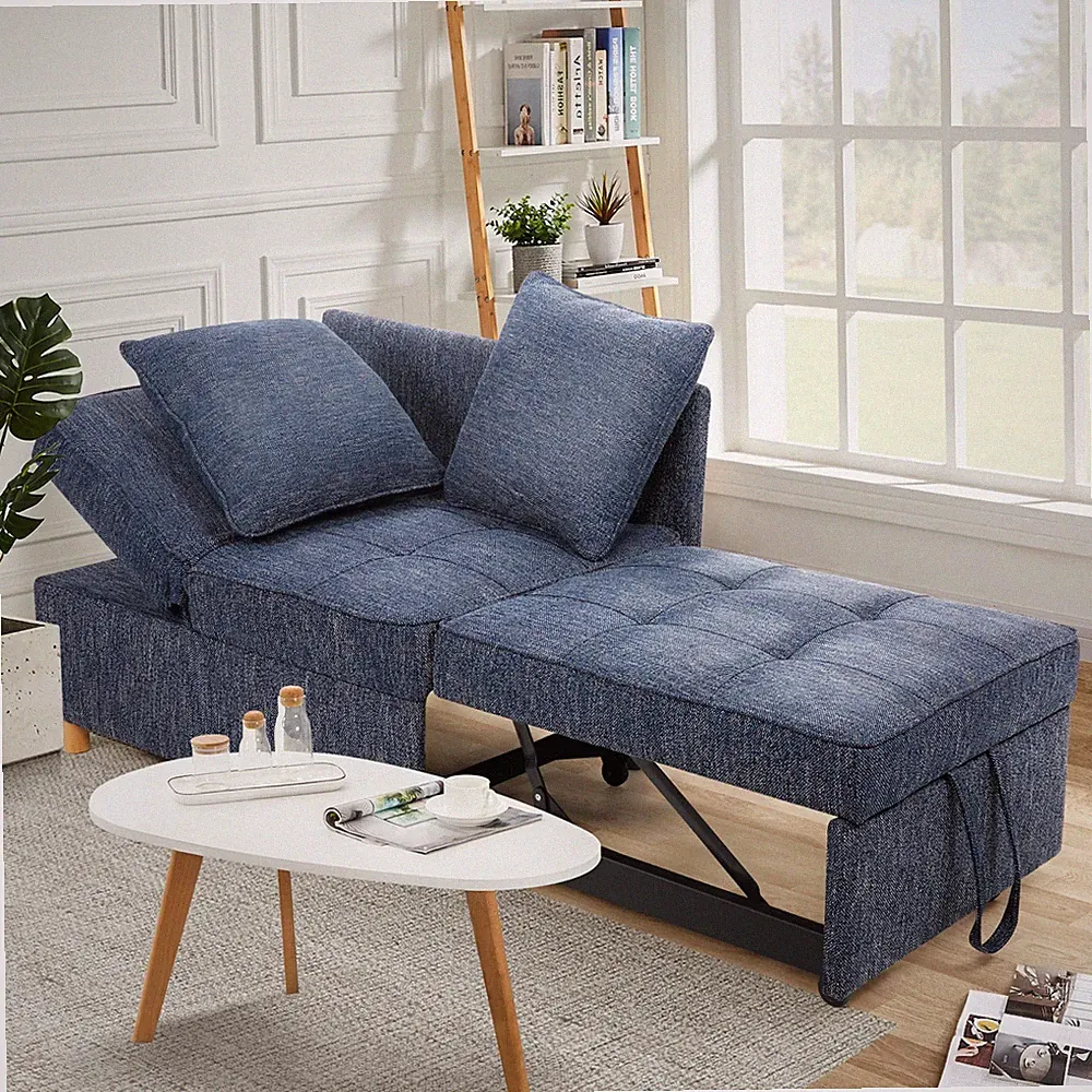 Multifunctional Loveseat w/Adjustable Backrest Folding Ottoman Sofa Bed Chair🛋️