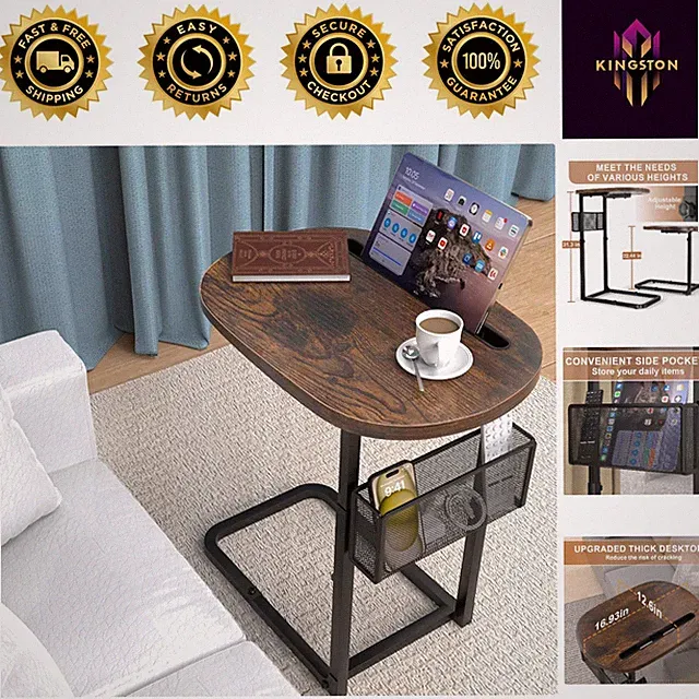 Multifunctional TV Dinner Tray Table with Adjustable Height - Perfect for Snacks